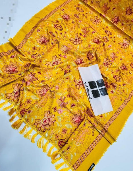 Gul Ahmed Karandi Embroidered Shawl – Embrace Winter Elegance with Exquisite Detailing