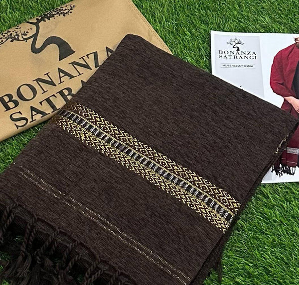 Bonanza Satrangi Men Velvet Shawl – Elevate Your Winter Ensemble with Luxurious Comfort and Timeless Style