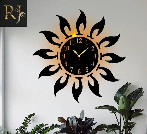 12 - Hour Display Analogue Clock With Light - RJ Kollection 1440.00 clock RJ Kollection 