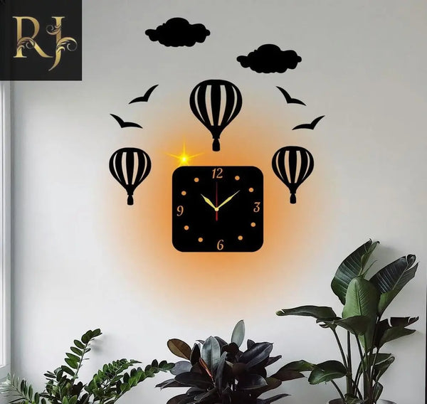 12 - Hour Display Analogue Clock With Light - RJ Kollection 1440.00 clock RJ Kollection 