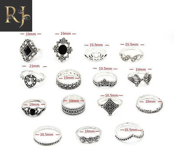 15 Pcs Trendy Ring Set - RJ Kollection 850.00 ring RJ Kollection 