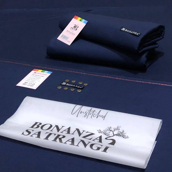 Bonanza satrangi unstitched cotton plain suit