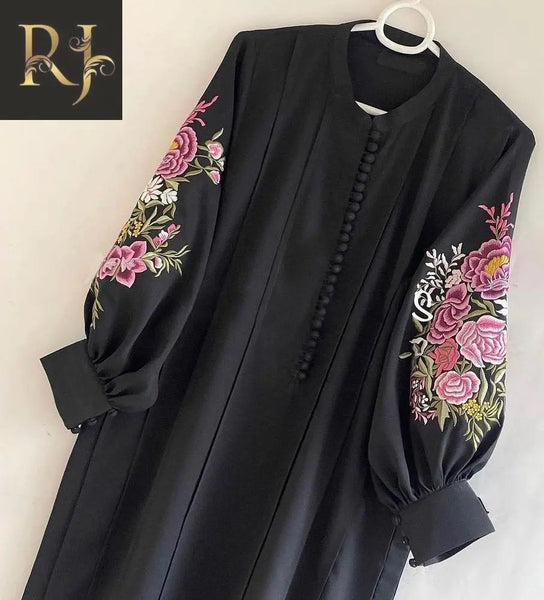 2 pc's Women's Stitched Arabic Lawn Embroided Suit RJ Kollection