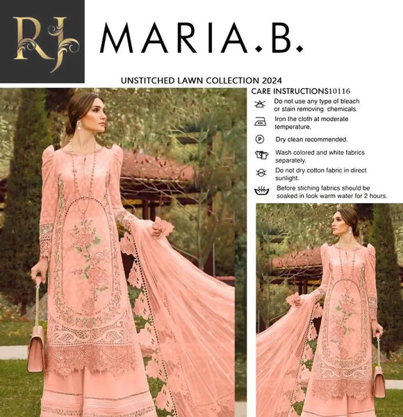 3 Pcs Women's Unstitched Lawn Embroided Suit - RJ Kollection 3840.00 clothing RJ Kollection 