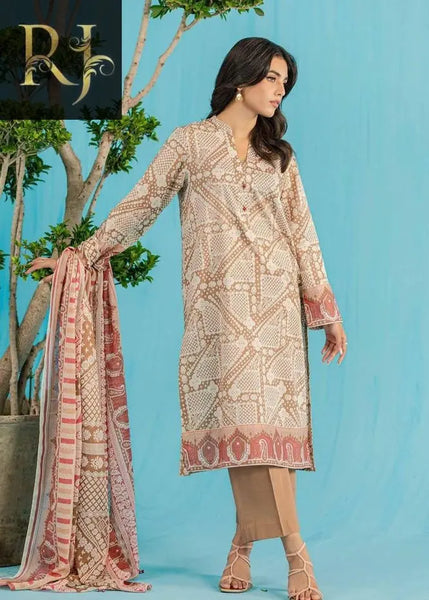 3 pcs Women's Unstitched Lawn Digital Printed Suit - RJ Kollection 3690.00 Clothing RJ Kollection 