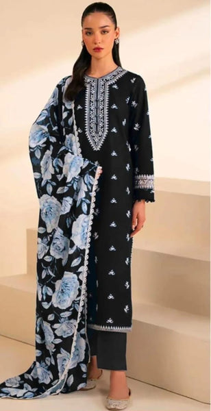 3 Pc's women's unstitched embroided suit