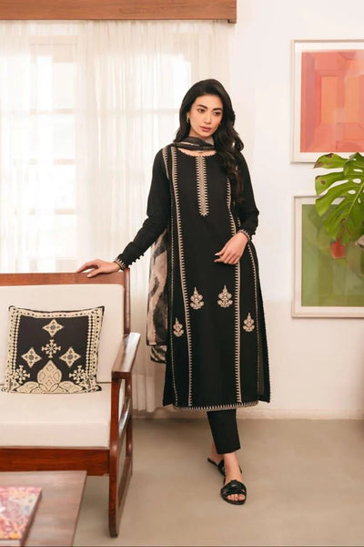 3 Pc's women's unstitched embroided suit