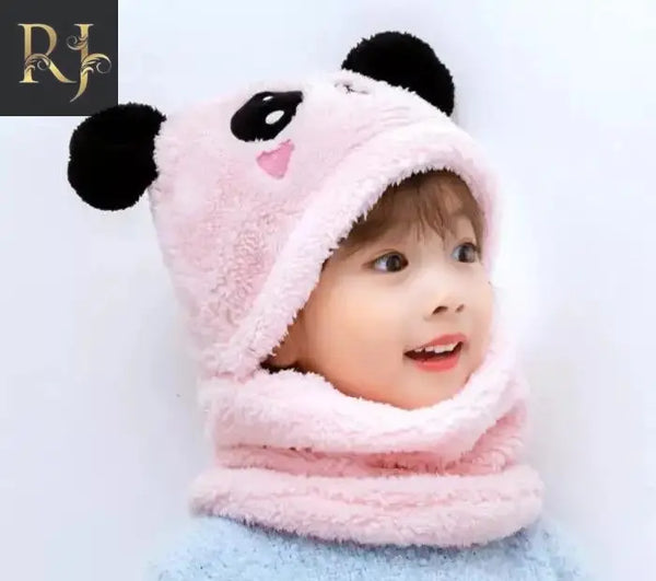 Adorable Kids Panda Wool Cap with Cozy Neck Warmer – Winter Fashion Fun