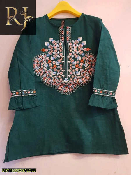 Bluish Green Khaddar Kurta for kids: Durable & Playful - RJ Kollection 1999.00  RJ Kollection 