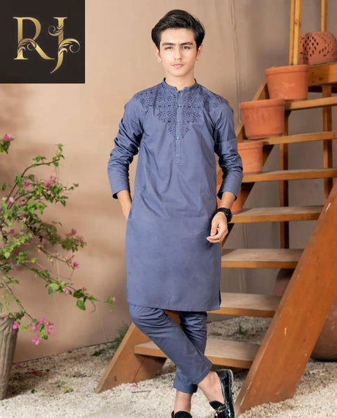 Boys Embroided Cotton Kurta suit RJ Kollection