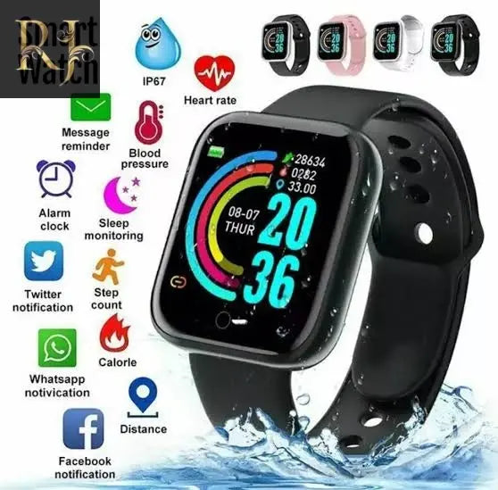 D20 Bluetooth Smart Watches: Dive into Fitness with Waterproof Design, Sports Tracking Features, Heart Rate Monitoring, & Smart Connectivity for an Active Lifestyle - RJ Kollection 1899.00  Imported 