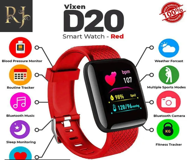 D20 Smart Watch - Your Ultimate Companion for a Connected Lifestyle - RJ Kollection 1699.00  RJ Kollection Red