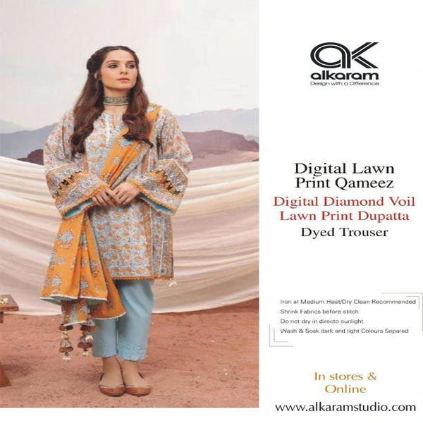 Women’s Stylish & Embroidered Unstitched 3-Piece Lawn Suit By Al-Karam (R)