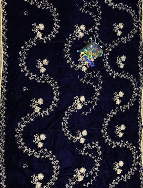 Women Embroidery Velvet Shawl