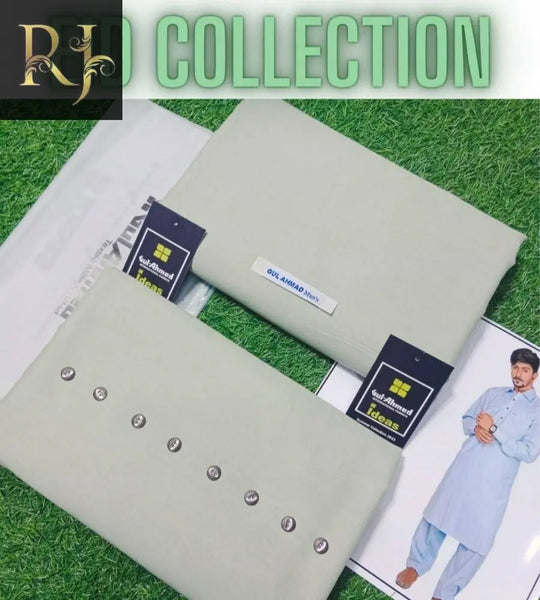 Gray Greenish Gul Ahmad Men’s Unstitched Cotton Fabric (R) - RJ Kollection 2499.00  RJ Kollection 