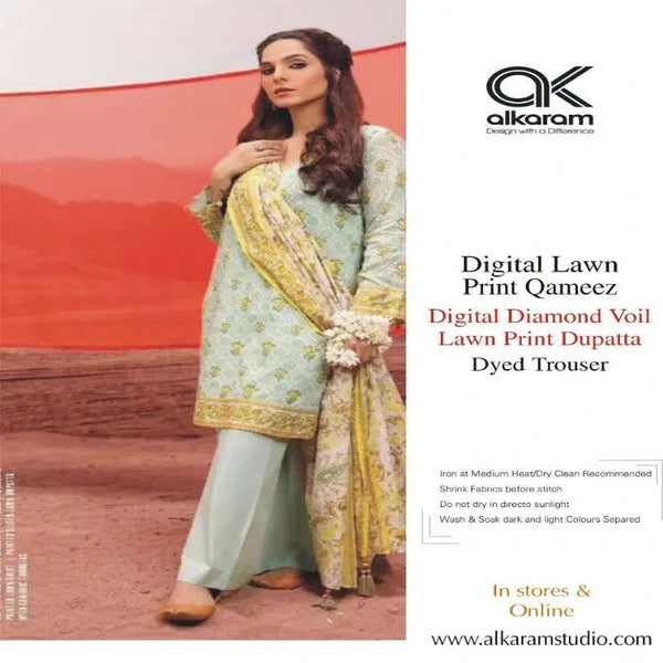 Greenish-Gray Women’s Embroidered Unstitched 3-Piece Lawn Suit By Al-Karam (R) - RJ Kollection 2799.00  RJ Kollection 