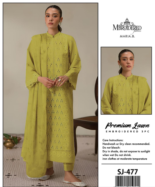 3 pc womens unstitched chickenkari embroided dress