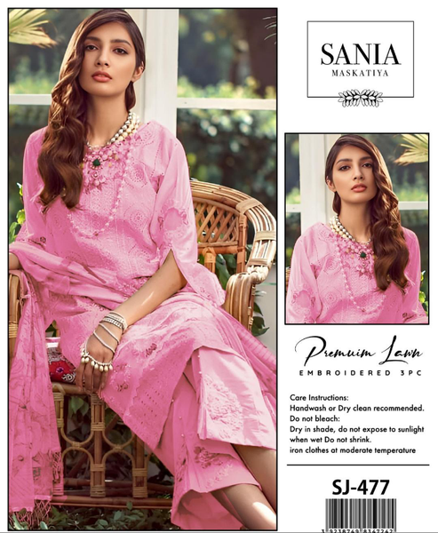 3 pc womens unstitched chickenkari embroided suit