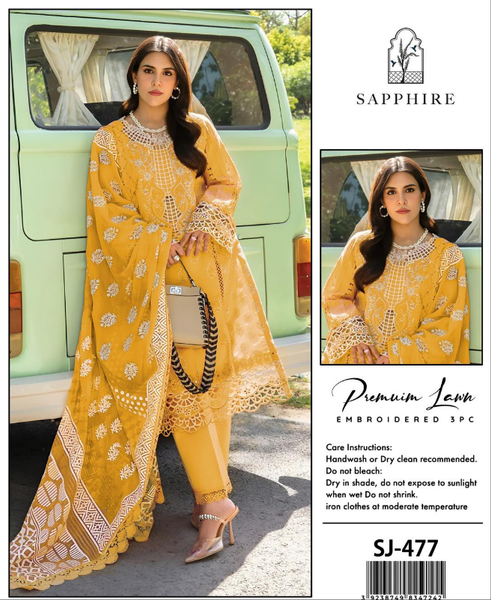 3 pc Womens Unstitched Chickenkari embroided suit