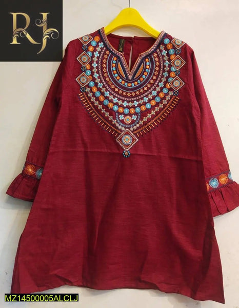 Khaddar Embroidered Kurta for Kids - Traditional Style with a Modern Twist - RJ Kollection 2099.00  RJ Kollection 