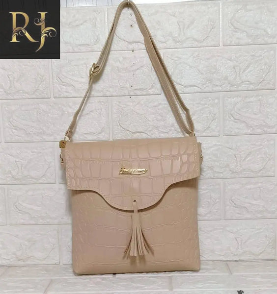 Ladies Textured Croco Pouch - RJ Kollection 1899.00  RJ Kollection Beige