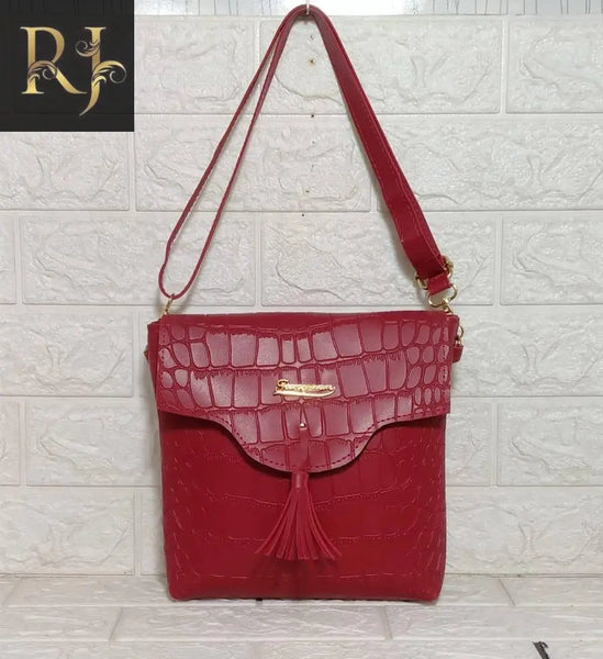 Ladies Textured Croco Pouch - RJ Kollection 1899.00  RJ Kollection Red