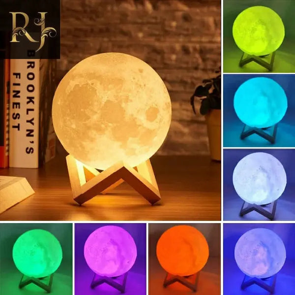 Led Moon Lamp – Night Light 3d Printed 12cm Lunar Lamp – Battery Powered Colorful – Moon Light Lamps For Kids – 8 Color - RJ Kollection 2499.00  RJ Kollection 