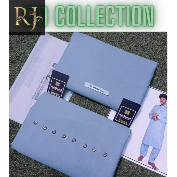 Light Blue Gul Ahmad Men’s Unstitched Cotton Suit (R) - RJ Kollection 2499.00  RJ Kollection 