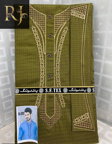 Men Embroidered Unstitched Wash & Wear - RJ Kollection 1850.00  RJ Kollection D