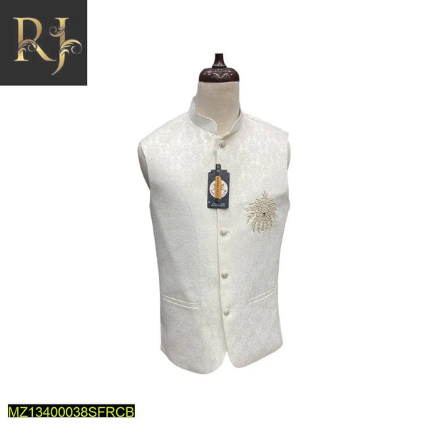 Men Jamawar Design Waistcoat - RJ Kollection 3949.00  RJ Kollection 