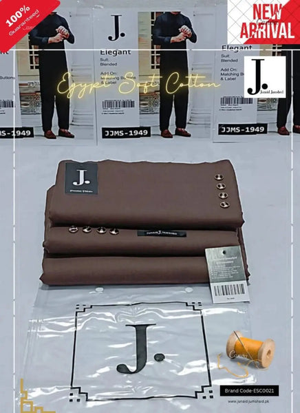 Men's Unstitched Cotton Fabric in Rich Brown Shade by J. r - RJ Kollection 2650.00  RJ Kollection 