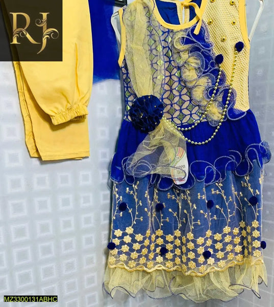 Navy Blue Fancy 2 Piece Frock for kids - RJ Kollection 2099.00  RJ Kollection 