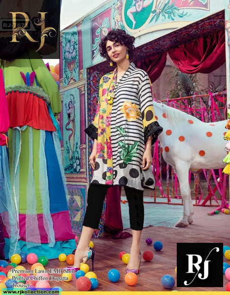 Self Printed New Design Women’s Unstitched 3-Piece Lawn Suit By RJ Kollection - RJ Kollection 2650.00 Clothing RJ Brand 