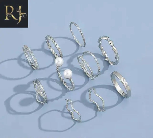 10 Pcs Rings Golden / Silver - RJ Kollection 850.00  RJ Kollection Silver