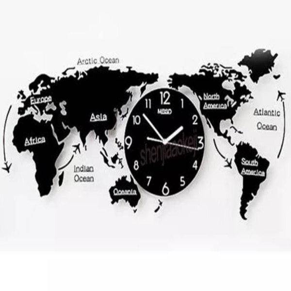 Top Selling World Map & ClockCalligraphy