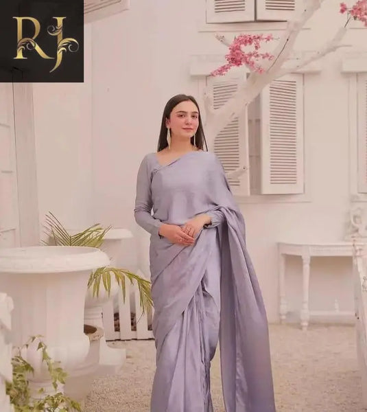 Women Unstitched Silk Plain Saree - RJ Kollection 1840.00  RJ Kollection 