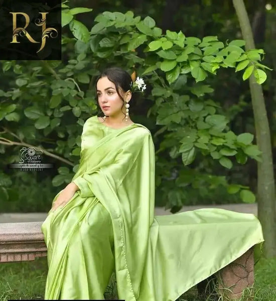 Women Unstitched Silk Plain Saree - RJ Kollection 1840.00  RJ Kollection 