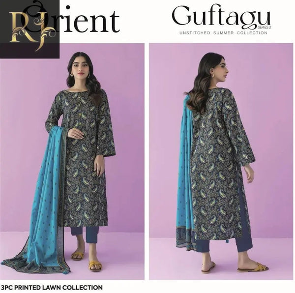 Women's Unstitched Lawn Suit - RJ Kollection 3520.00 clothing RJ Kollection 