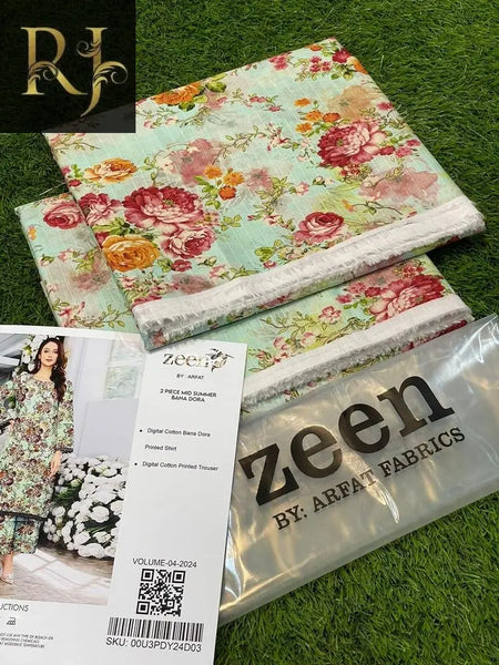 Zeen Brand 2 pcs unstitched Lawn suit RJ Kollection