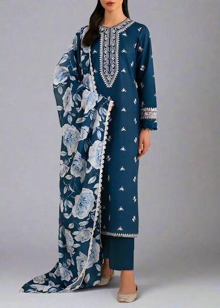 3 Pc's women's unstitched embroided suit