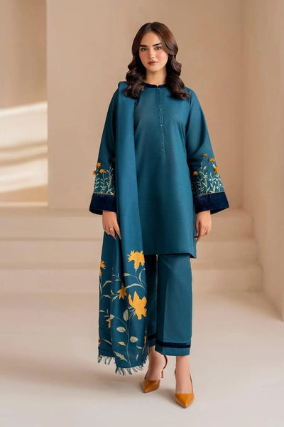 3 Pc's women's unstitched embroided suit