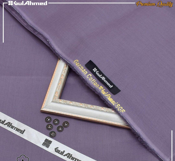 Purple  Gul Ahmad Men’s Unstitched Cotton Suit (R)