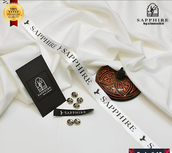 pure white Men's Unstitched Fabric By Sapphire r