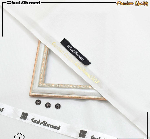 off white Gul Ahmad Men’s Unstitched Cotton Suit (R)