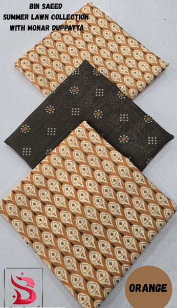 3 pcs unstitched digital printed suit