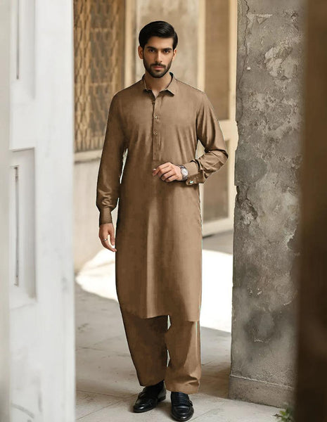 Mens unstitched soft cotton plain suit