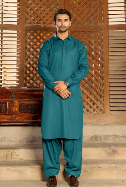 Mens unstitched soft cotton plain suit by RJ
