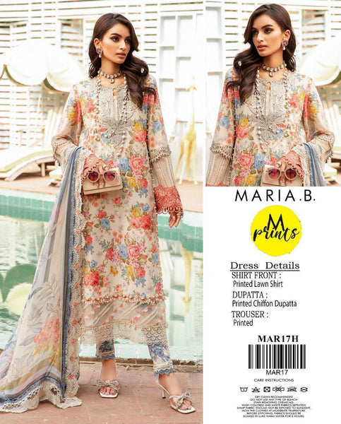 3 pcs womens unstitched printed suit