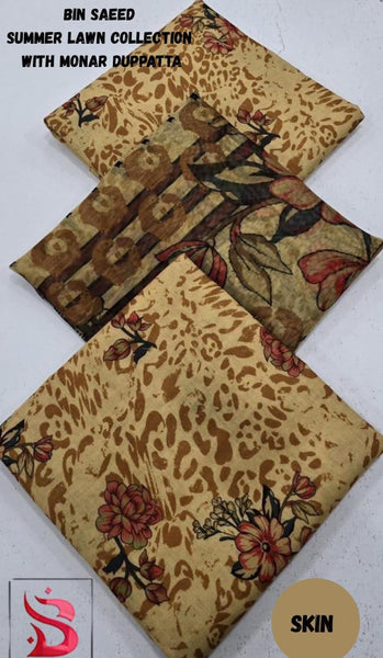3 pcs unstitched women digital printed suit
