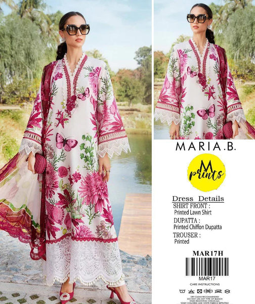 3 pcs womens unstitched printed suit
